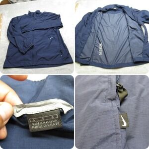 Nike Jacket Men Large Navy Full Zip Lightweight Ripstop Packable Windbreaker VTG
